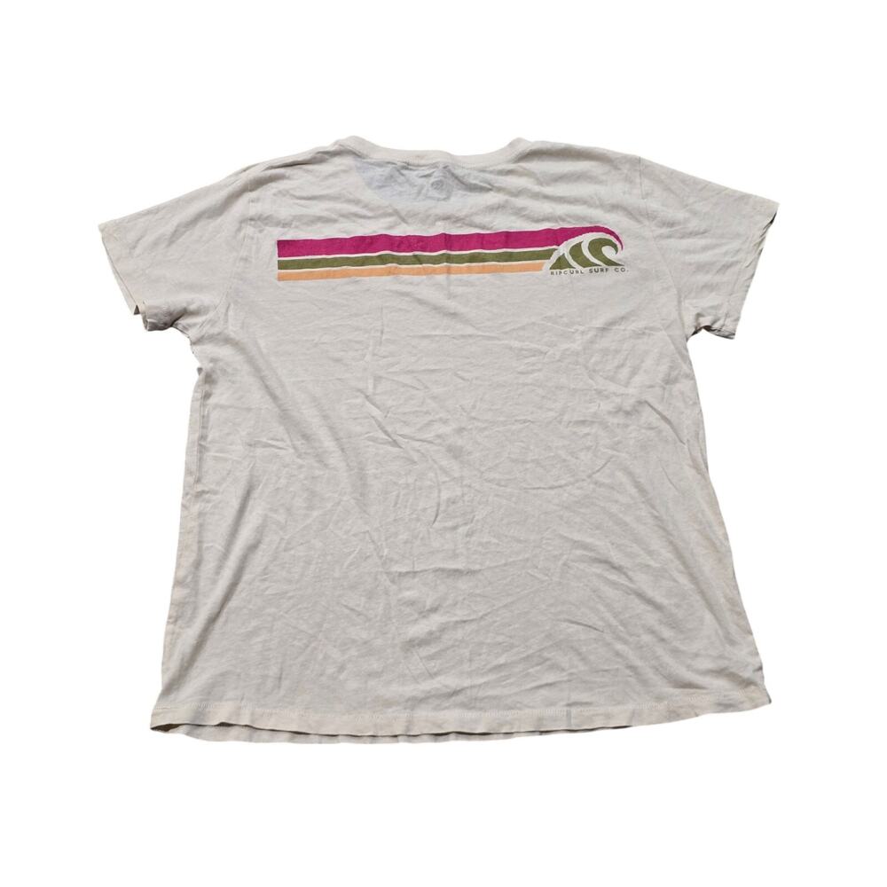 Rip Curl Surf Co Graphic T-Shirt Cream Off-White Circle Crest Logo